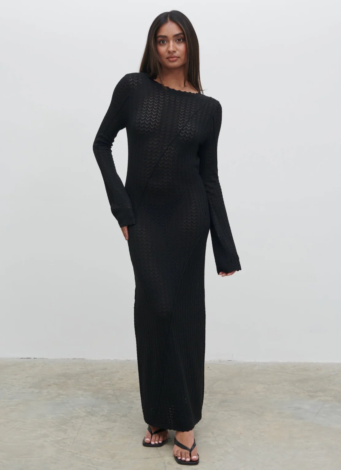 Adeline Knit Midaxi Dress - Black