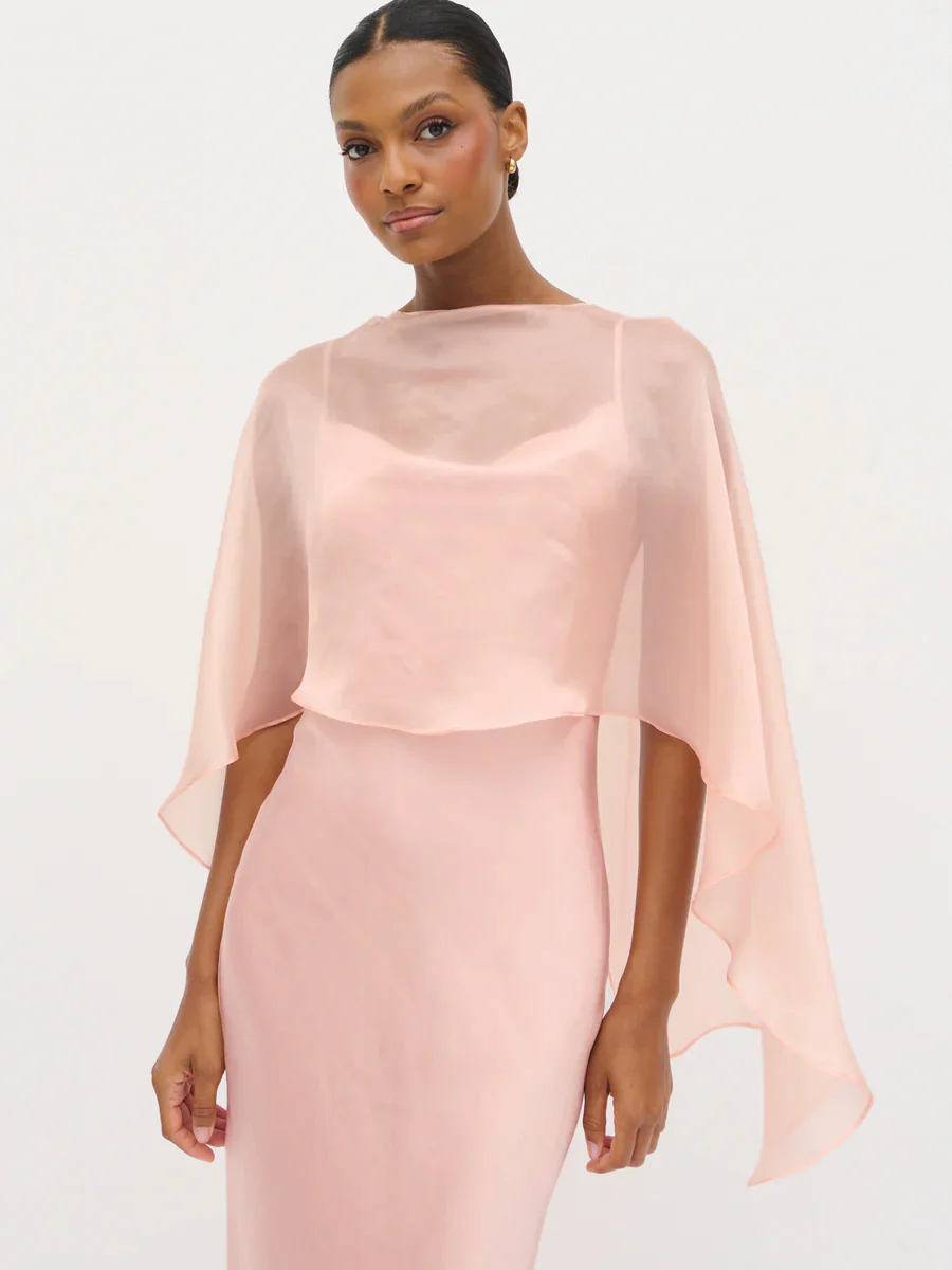 Alaia Organza Cape - Blush - Image 2