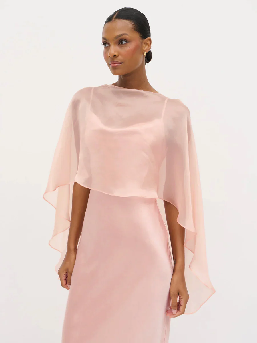 Alaia Organza Cape - Blush - Image 5
