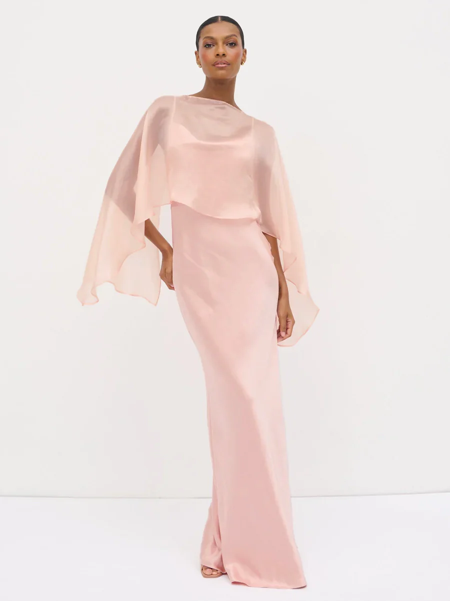 Alaia Organza Cape - Blush - Image 6