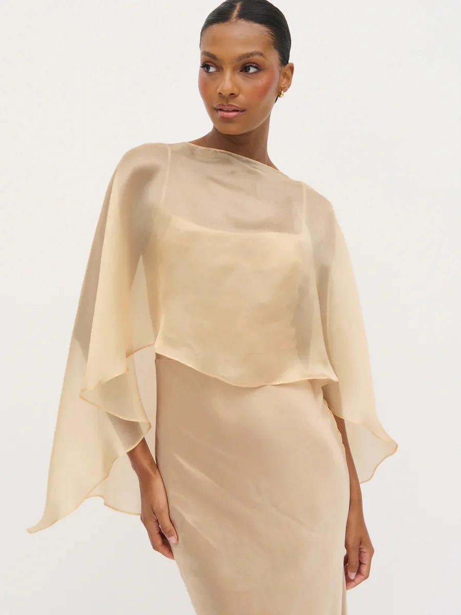 Alaia Organza Cape - Bronze - Image 2
