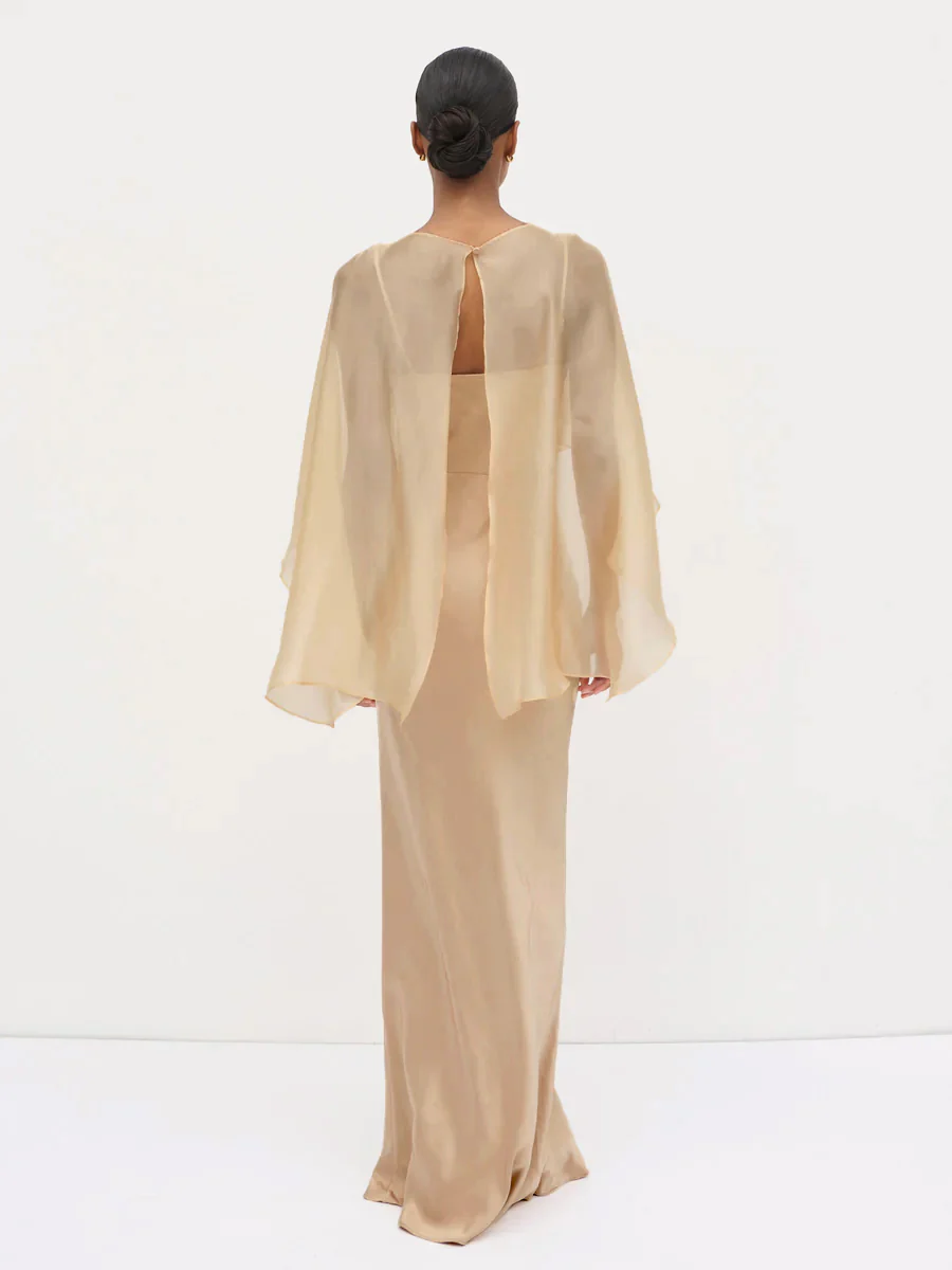 Alaia Organza Cape - Bronze - Image 4