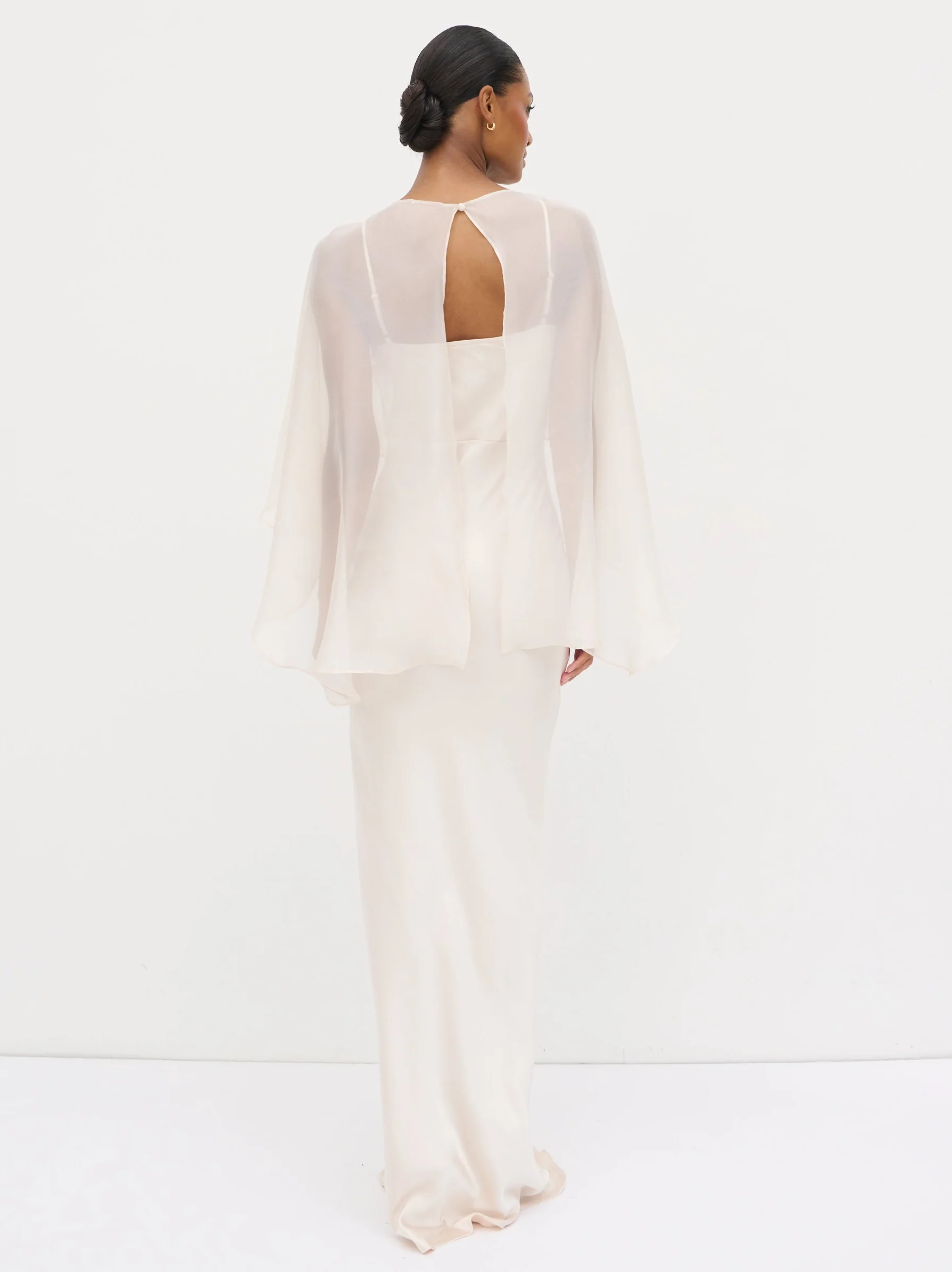 Alaia Organza Cape - Champagne - Image 5