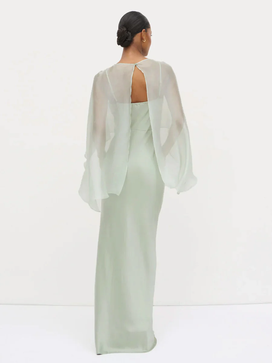 Alaia Organza Cape - Sage - Image 4