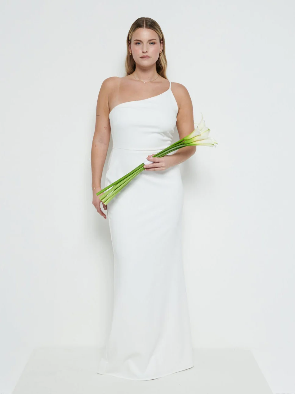 Amelia Crepe Maxi Bridesmaid Dress - Ivory - Image 2