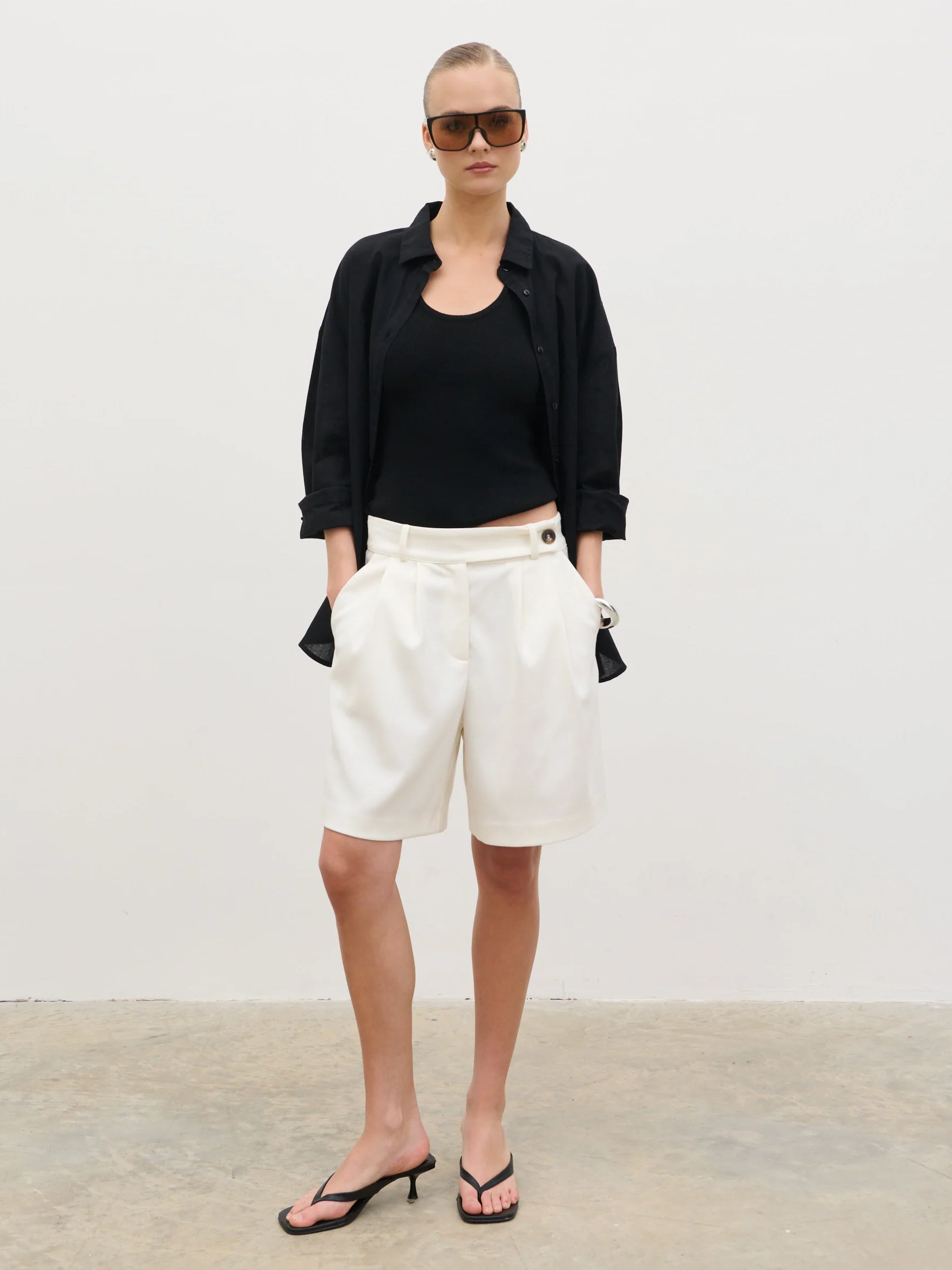 Amelise Bermuda Shorts - Cream