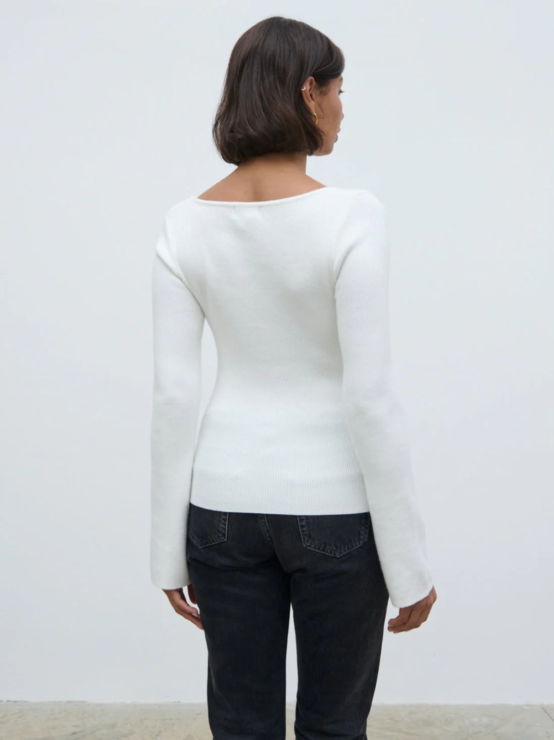 Annabeth Bow Knit Top - Cream - Image 6