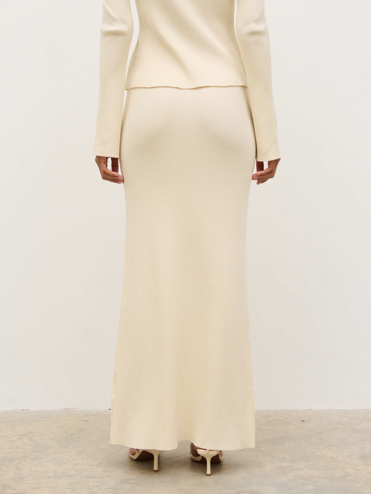 Clemmie Knit Maxi Skirt - Stone - Image 4