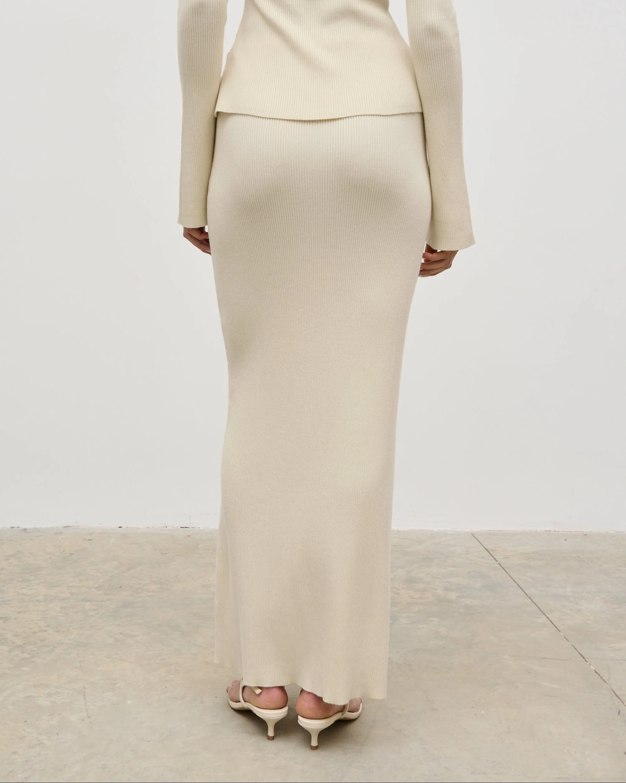 Clemmie Knit Maxi Skirt - Stone - Image 8