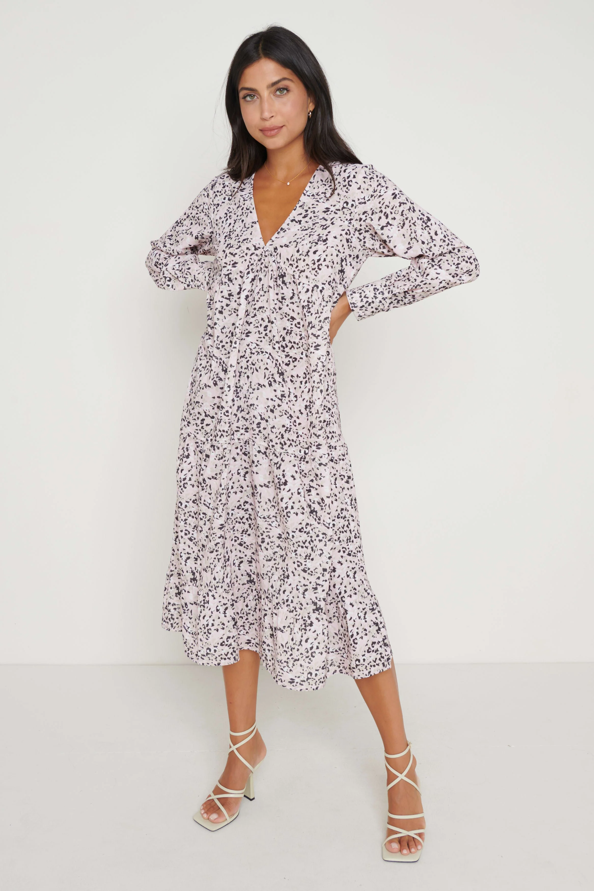 Dotty Day Dress - Pink Leopard