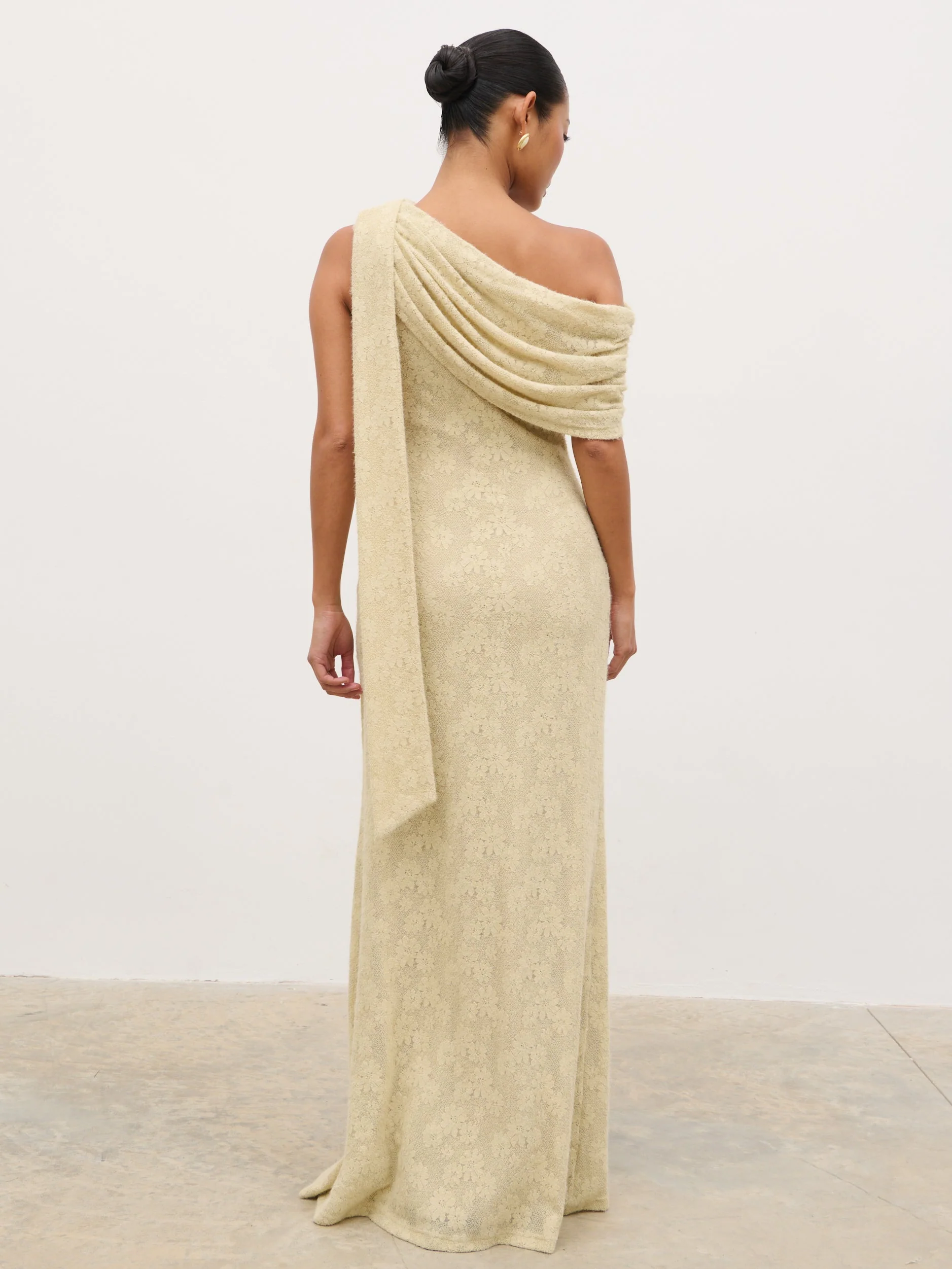 Freya One Shoulder Floral Maxi Dress - Beige - Image 3
