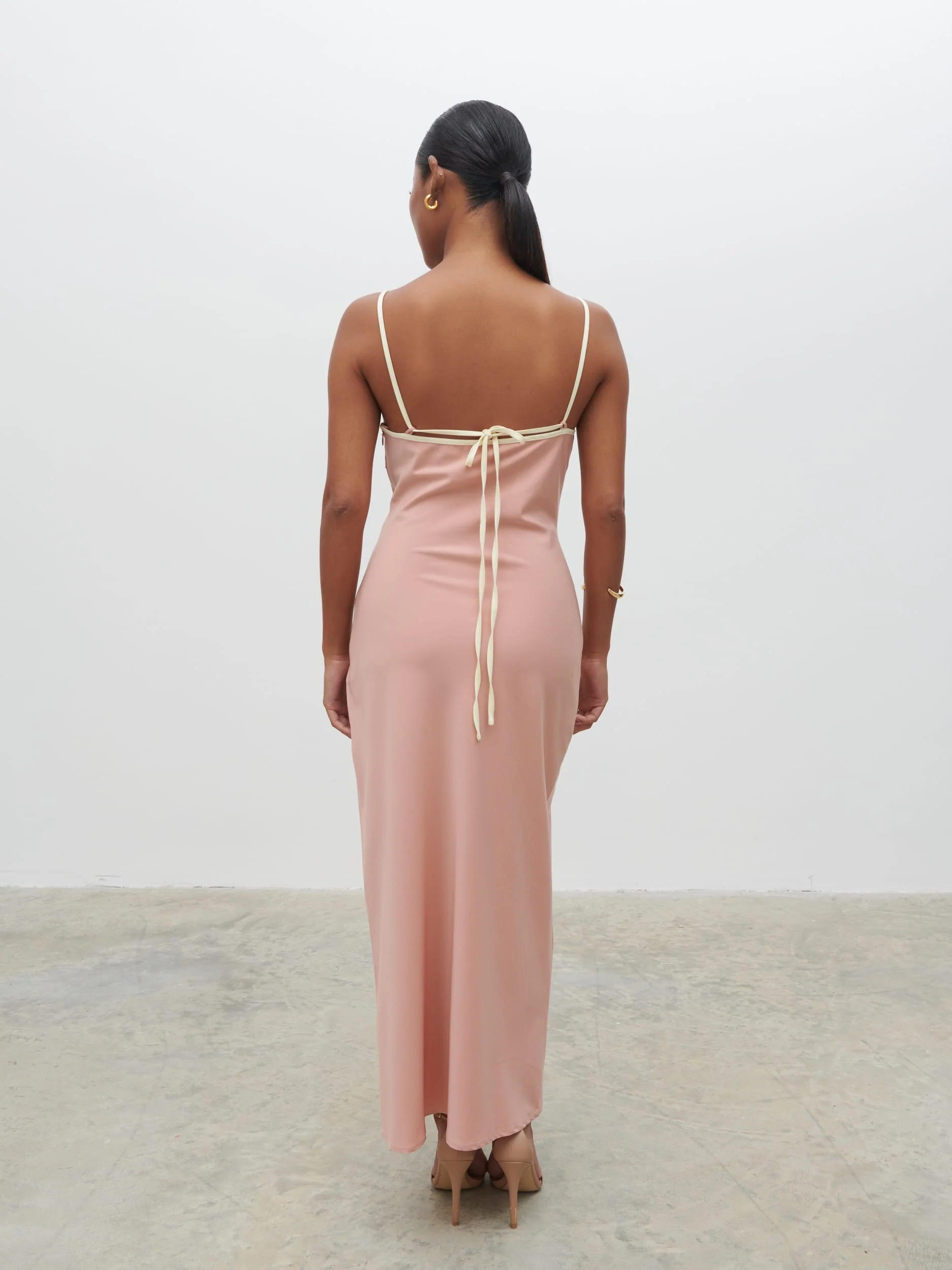 Harper Slip Midaxi Dress - Tan Blush and Butter - Image 5