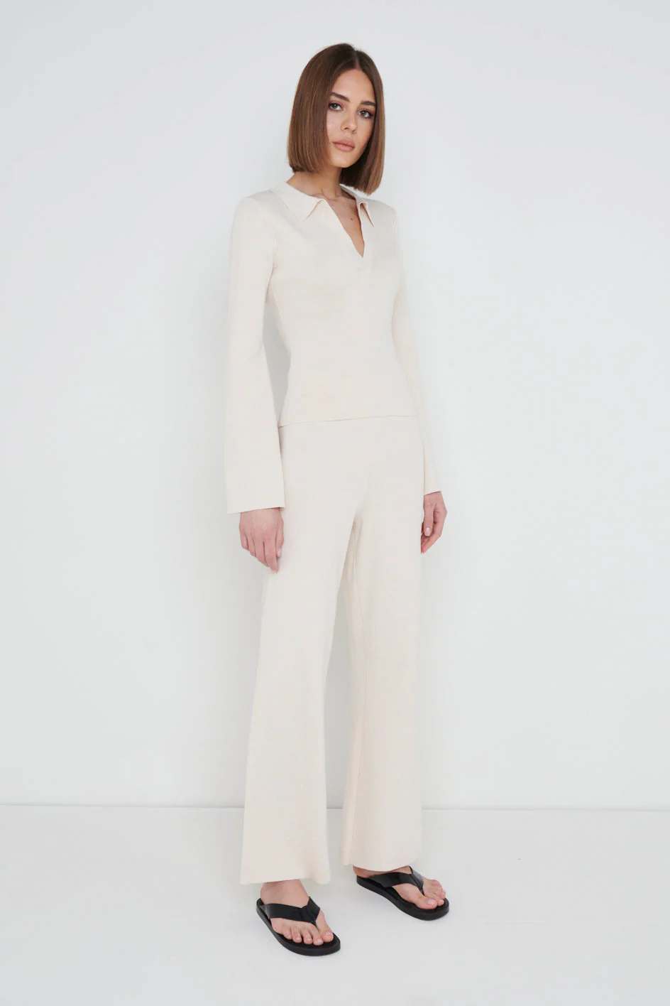 Hayden Knit Trousers - Cream - Image 2