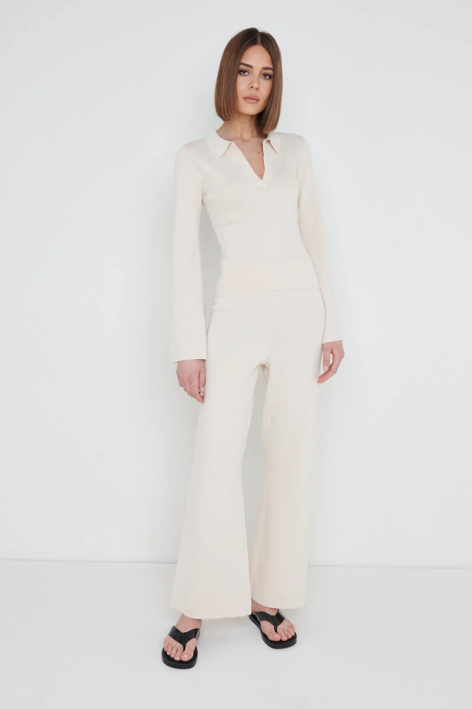 Hayden Knit Trousers - Cream - Image 4