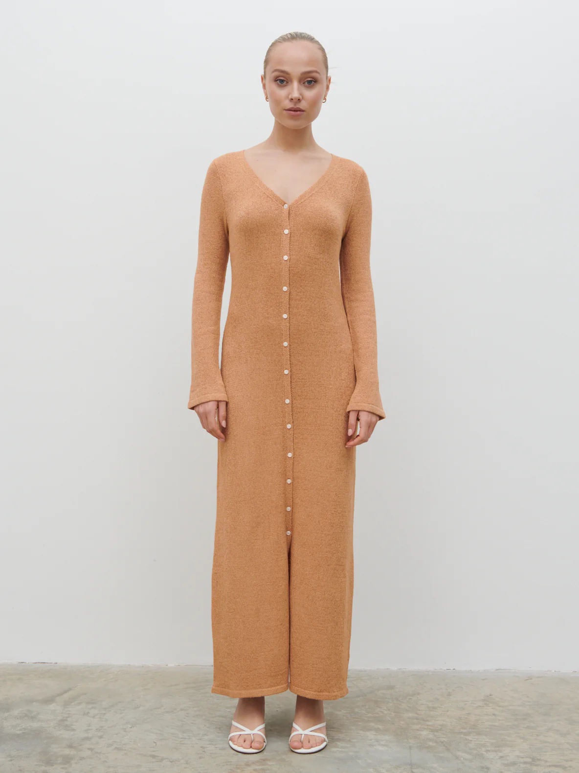 Hazel Knit Maxi Dress - Tan Blush - Image 5