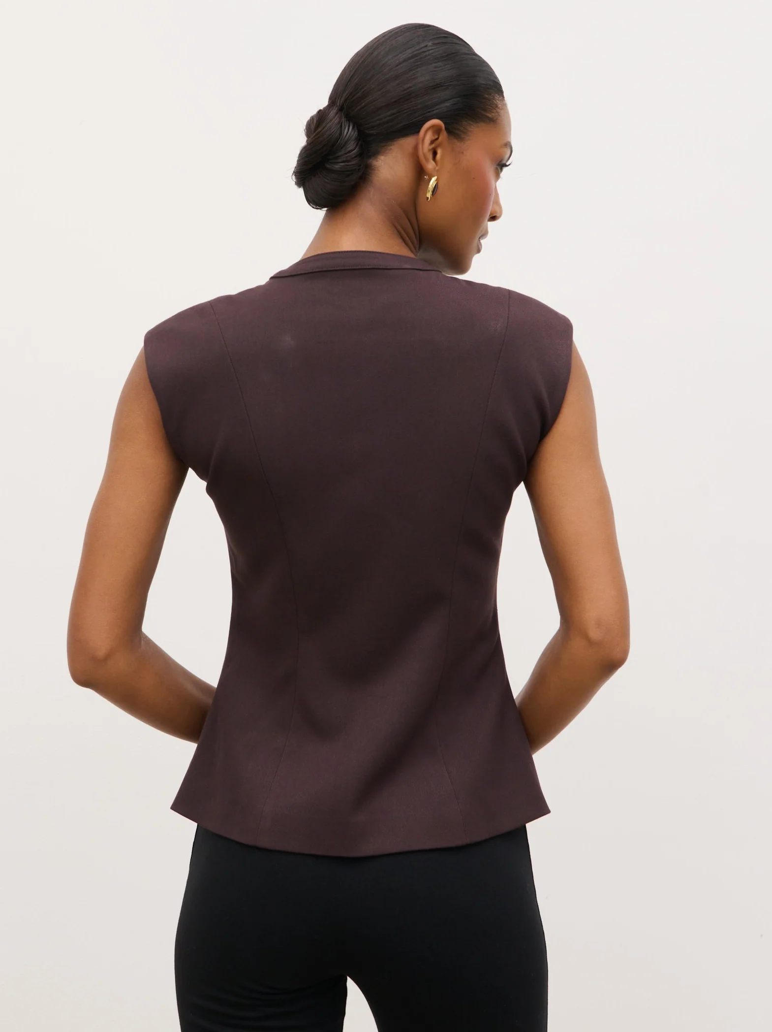 Hollyn Sleeveless Waistcoat - Brown - Image 8