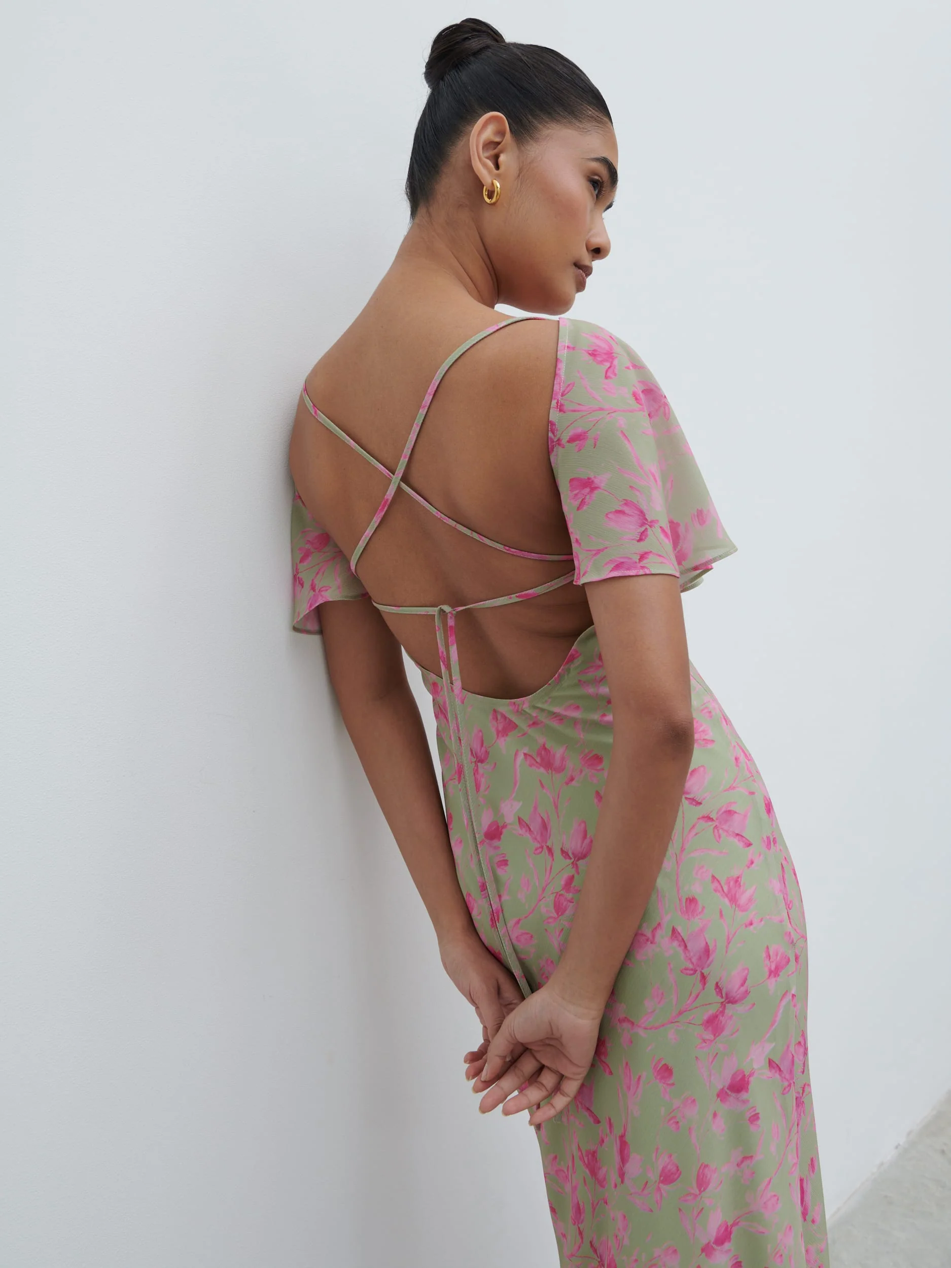 Jules Maxi Dress - Olive and Fuchsia Petal Floral - Image 2
