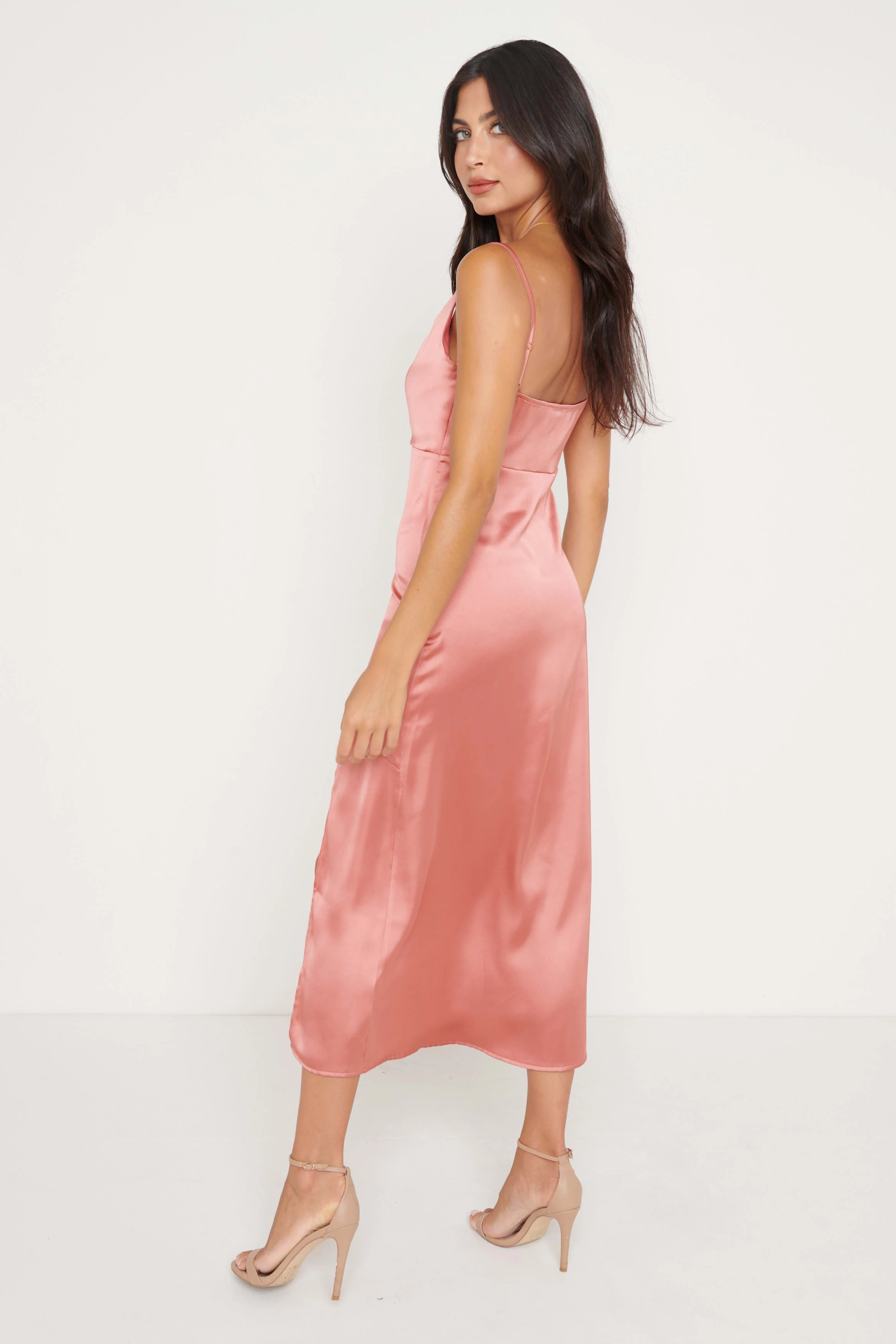 Keisha Asymmetric Midaxi Dress - Brandy - Image 3
