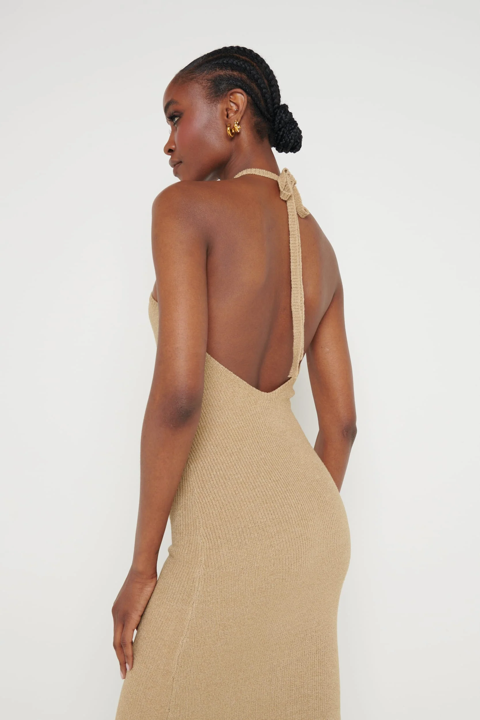 Khloe Knit Midaxi Dress - Oatmeal - Image 3