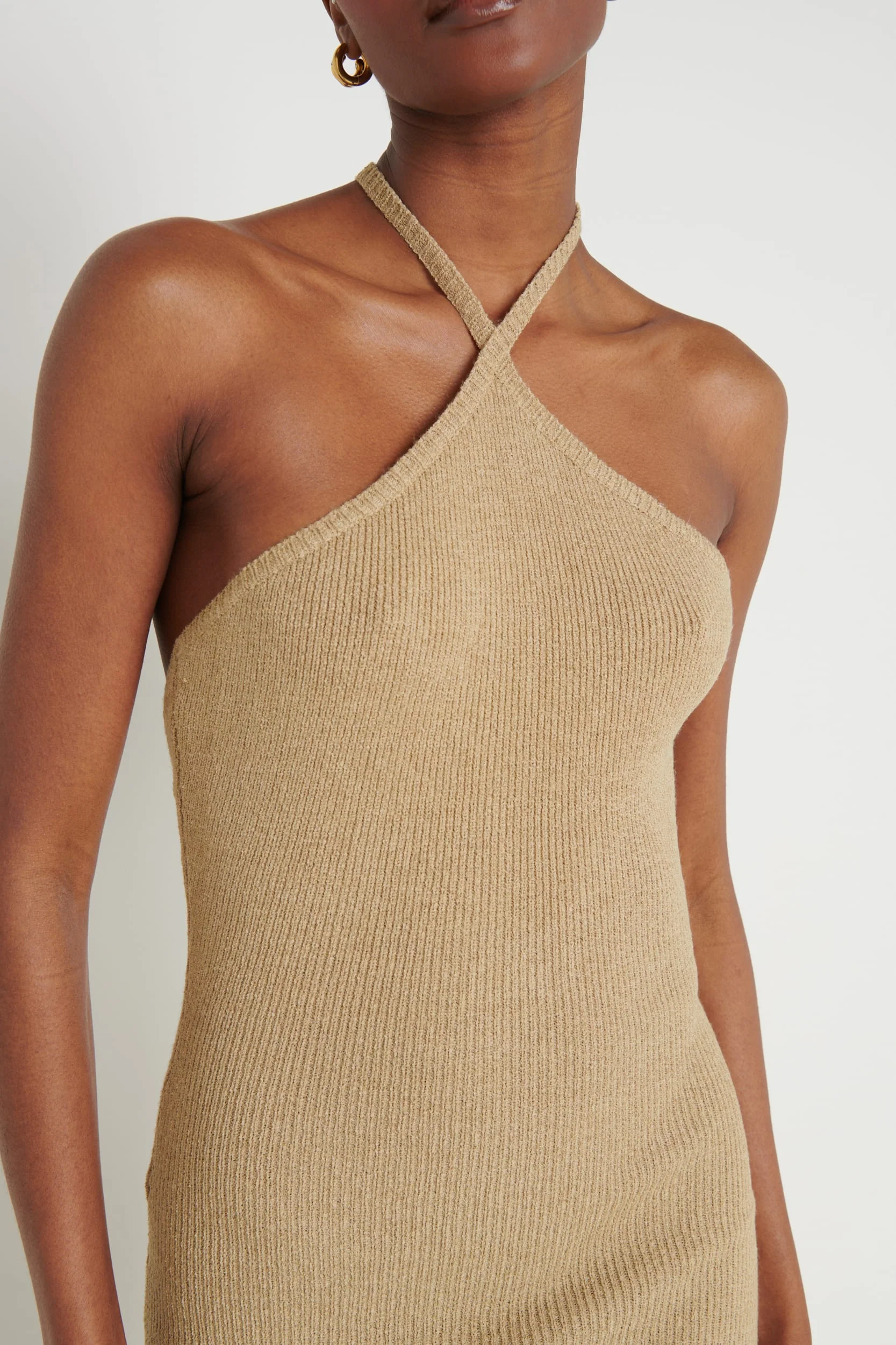 Khloe Knit Midaxi Dress - Oatmeal - Image 4