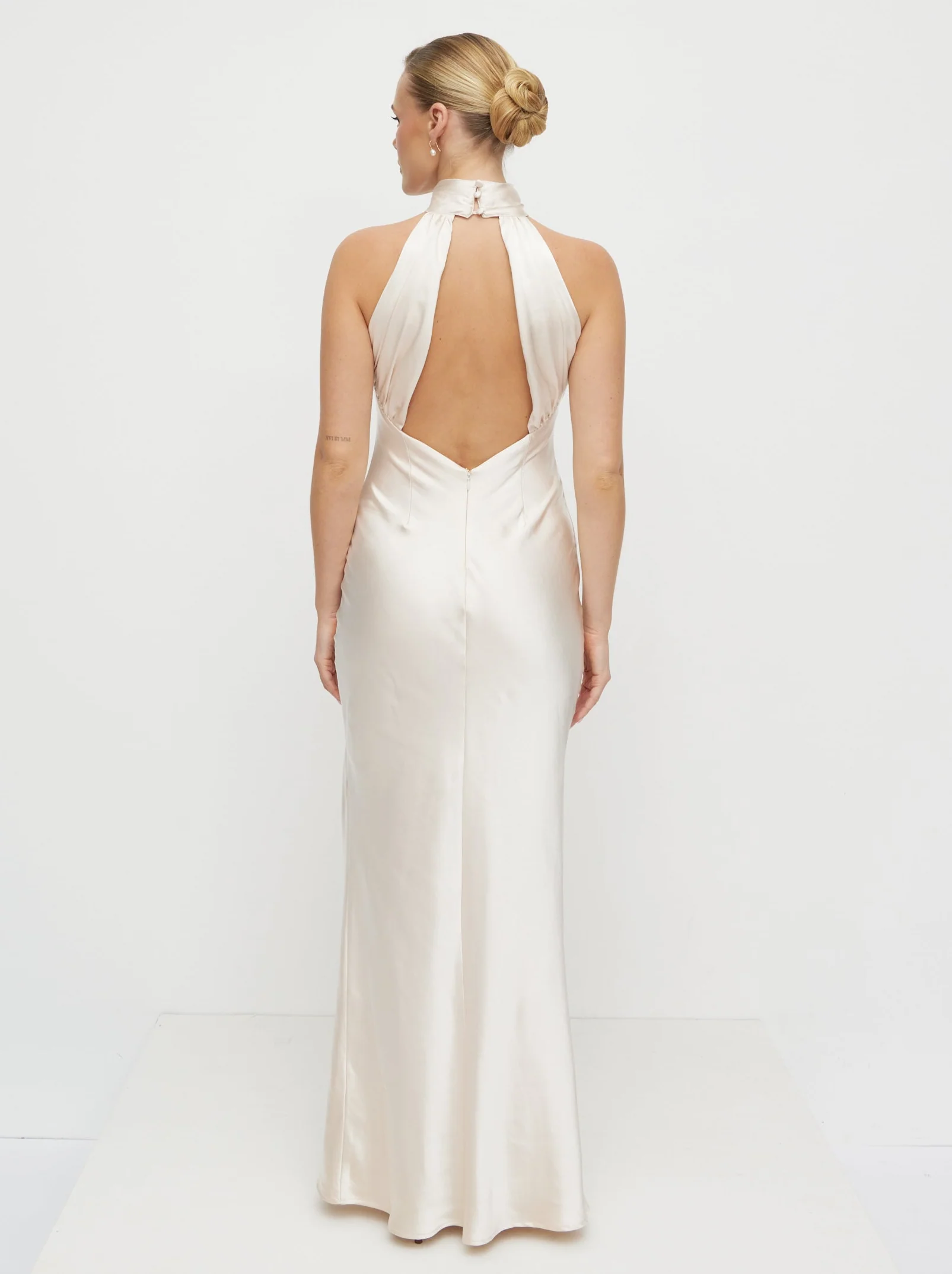 Kiara Satin Maxi Dress - Champagne
