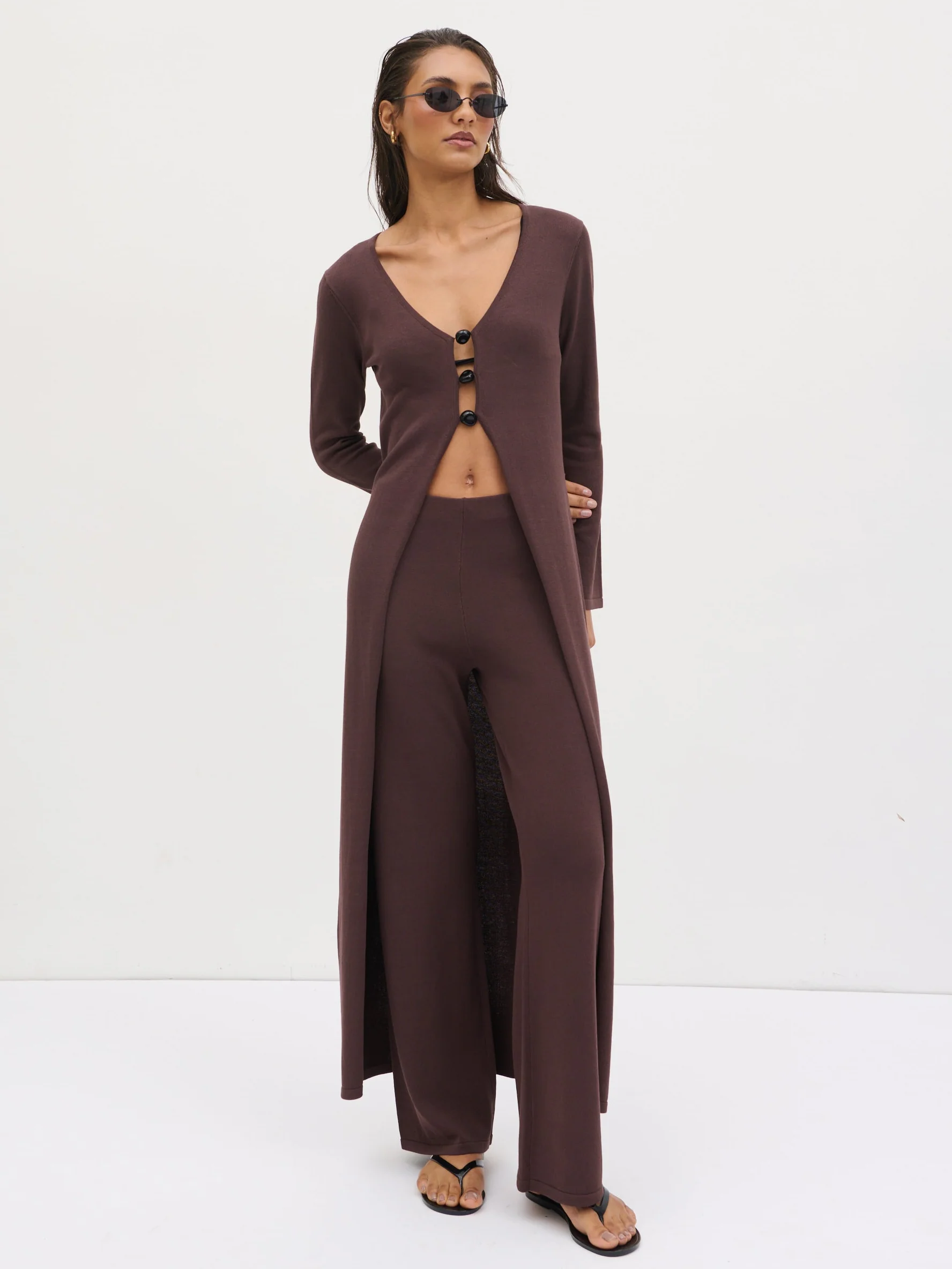 Maelle Maxi Knit Cardigan - Chocolate