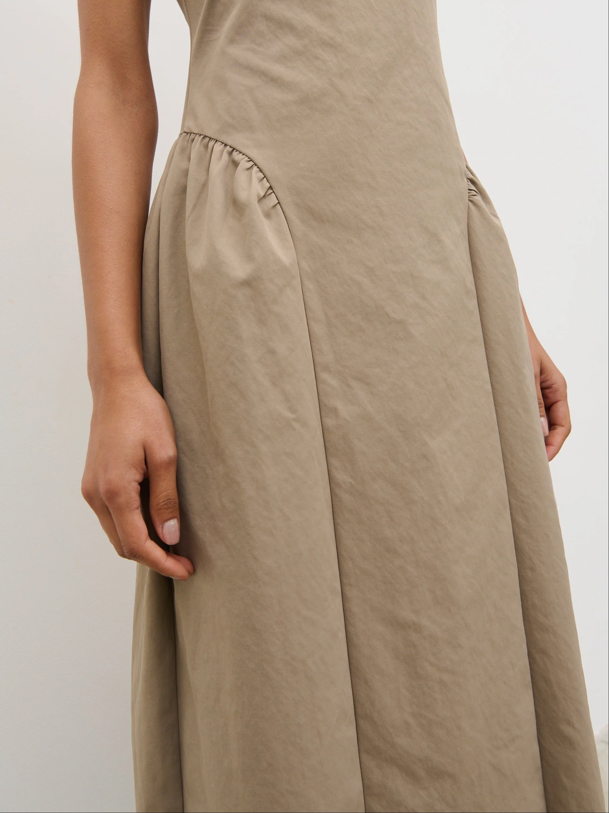 Sylvie Slash Neck Midaxi Dress - Taupe - Image 4
