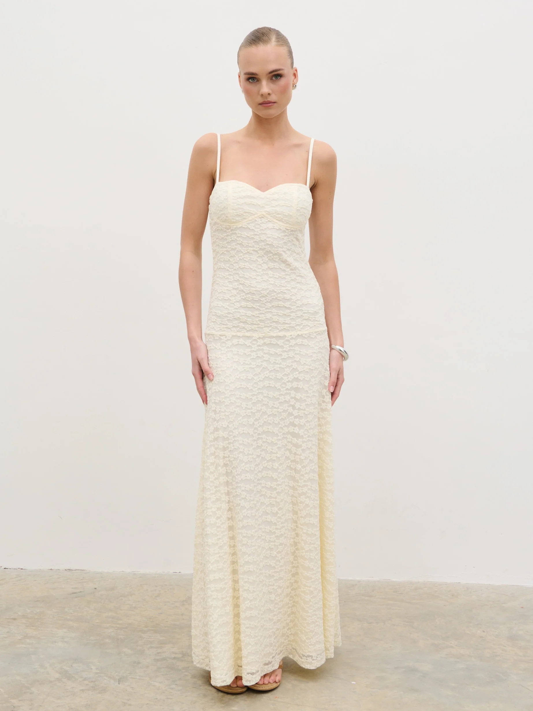 Verity Floral Maxi Dress - Cream - Image 2