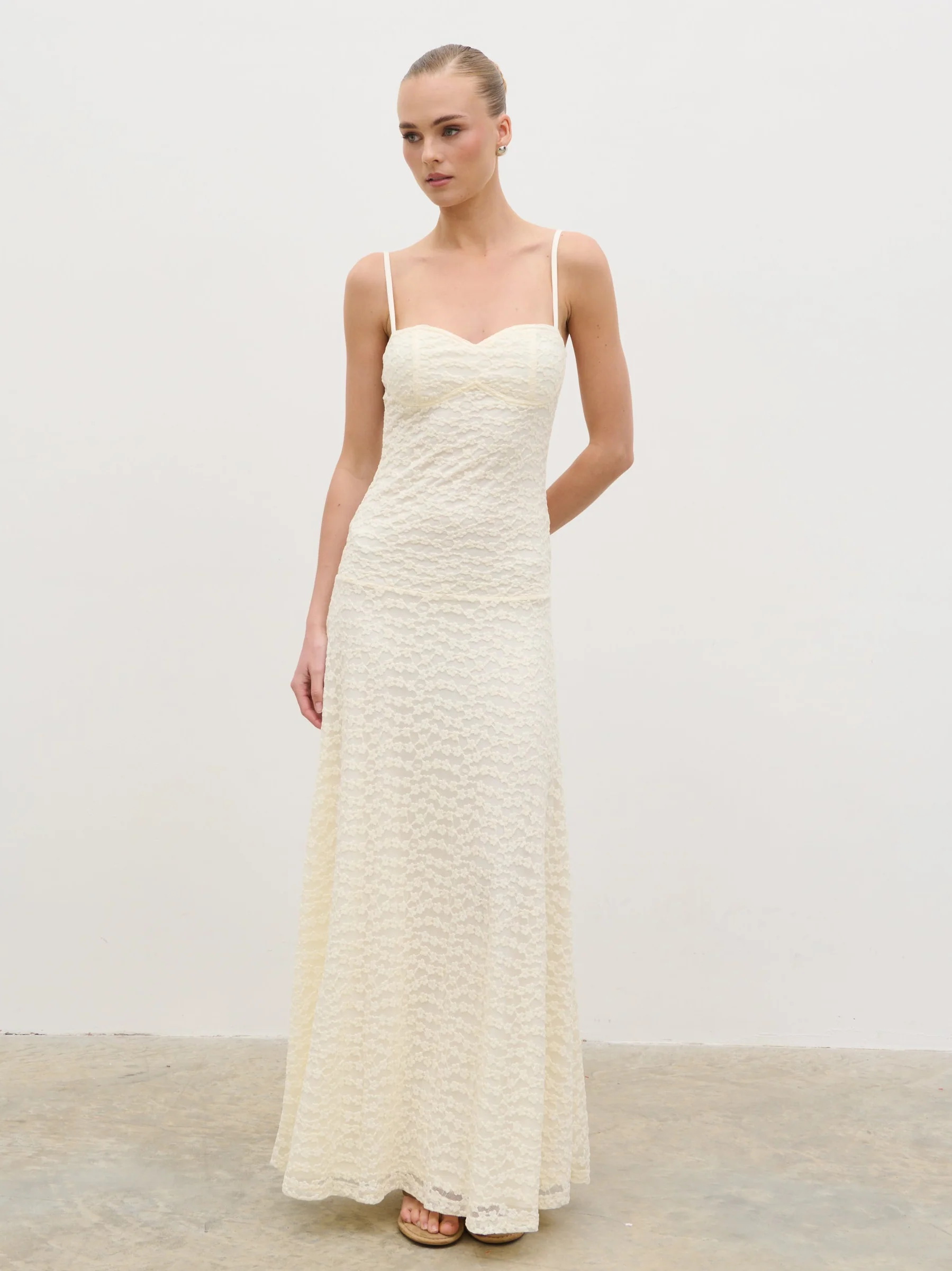 Verity Floral Maxi Dress - Cream - Image 4