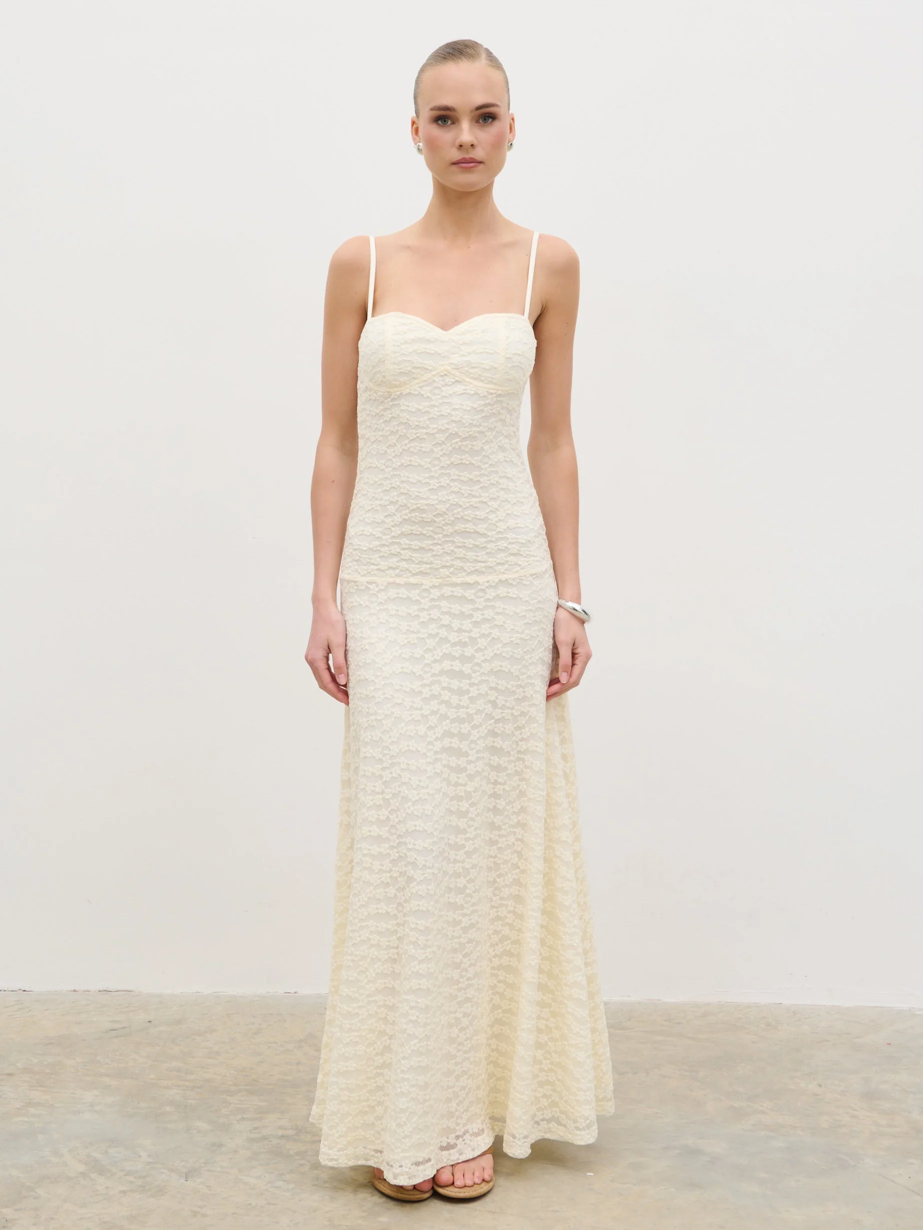 Verity Floral Maxi Dress - Cream - Image 8