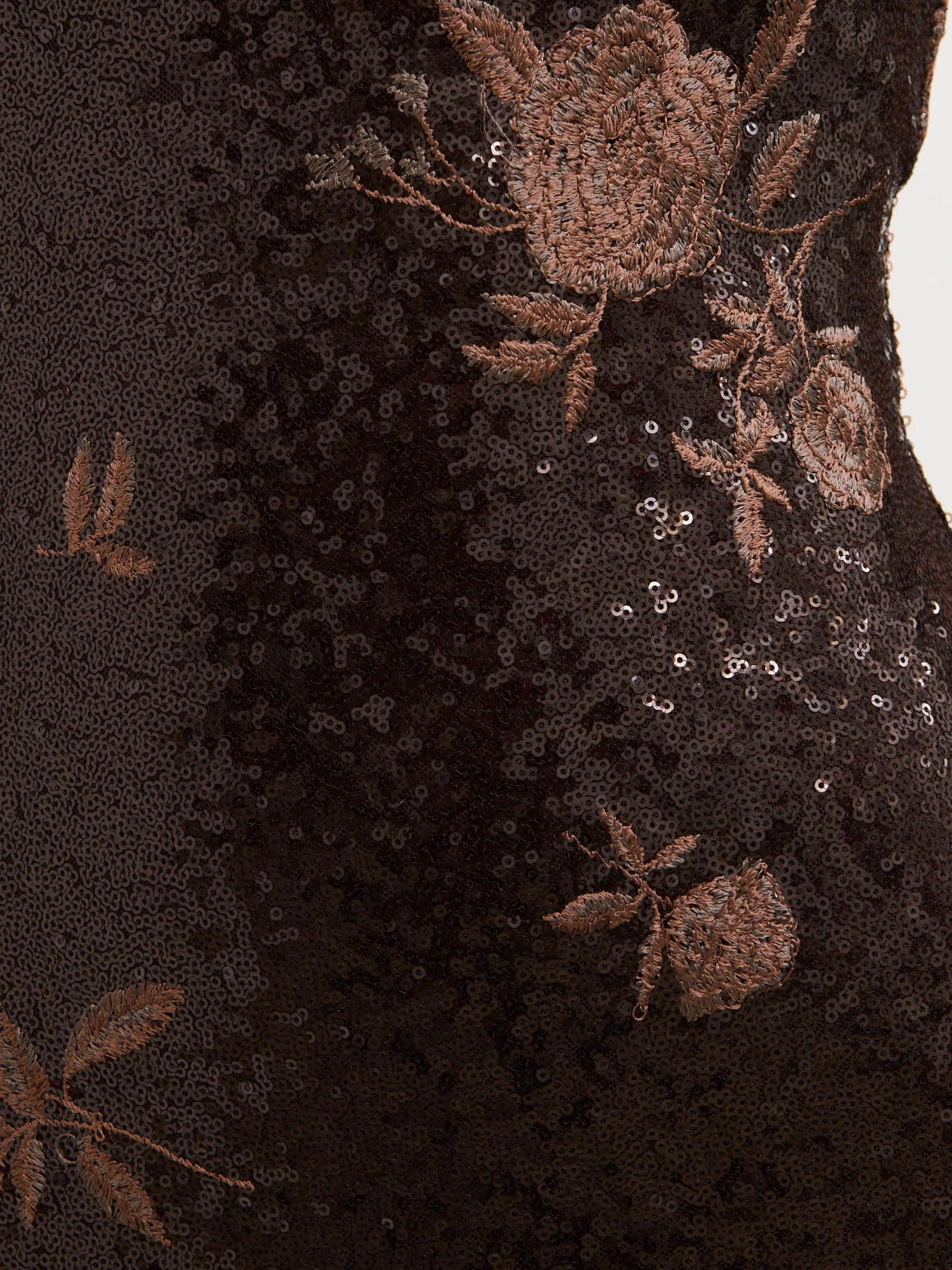 Zia Sequin Maxi Dress - Brown Floral Sequin - Image 4